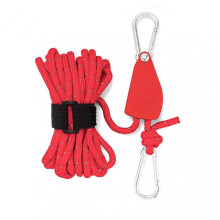 (Large Size, Red) Portable Adjustable Fix Camping Rope Wear-resistance Camping Pulleys Adjuster for Outdoor