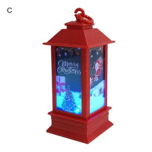 (C)Christmas LED Colorful Light Santa Claus Christmas Tree Snowman Pattern Lanterns Night Light Decoration Lighthouse