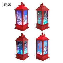(E)Christmas LED Colorful Light Santa Claus Christmas Tree Snowman Pattern Lanterns Night Light Decoration Lighthouse
