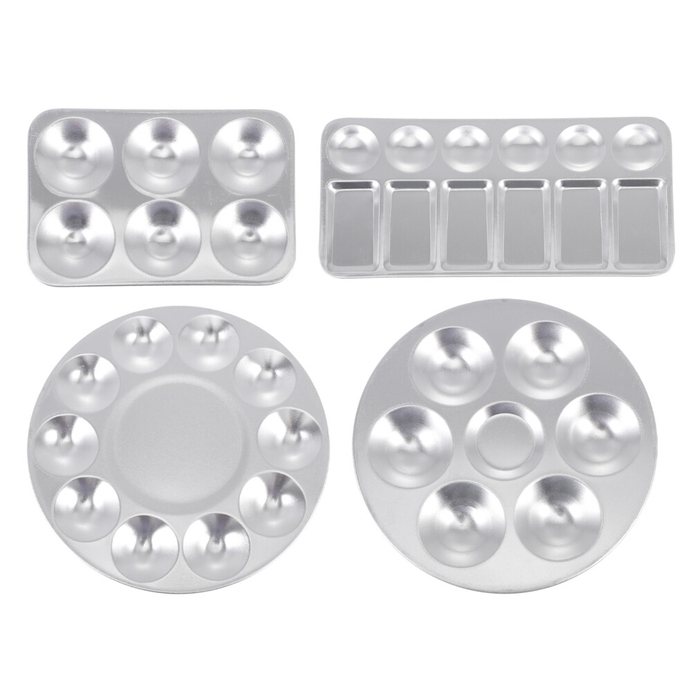 4Pcs Aluminium Paint Tray Silver Durable Art Pigment Mixing Pallet 3351256390566