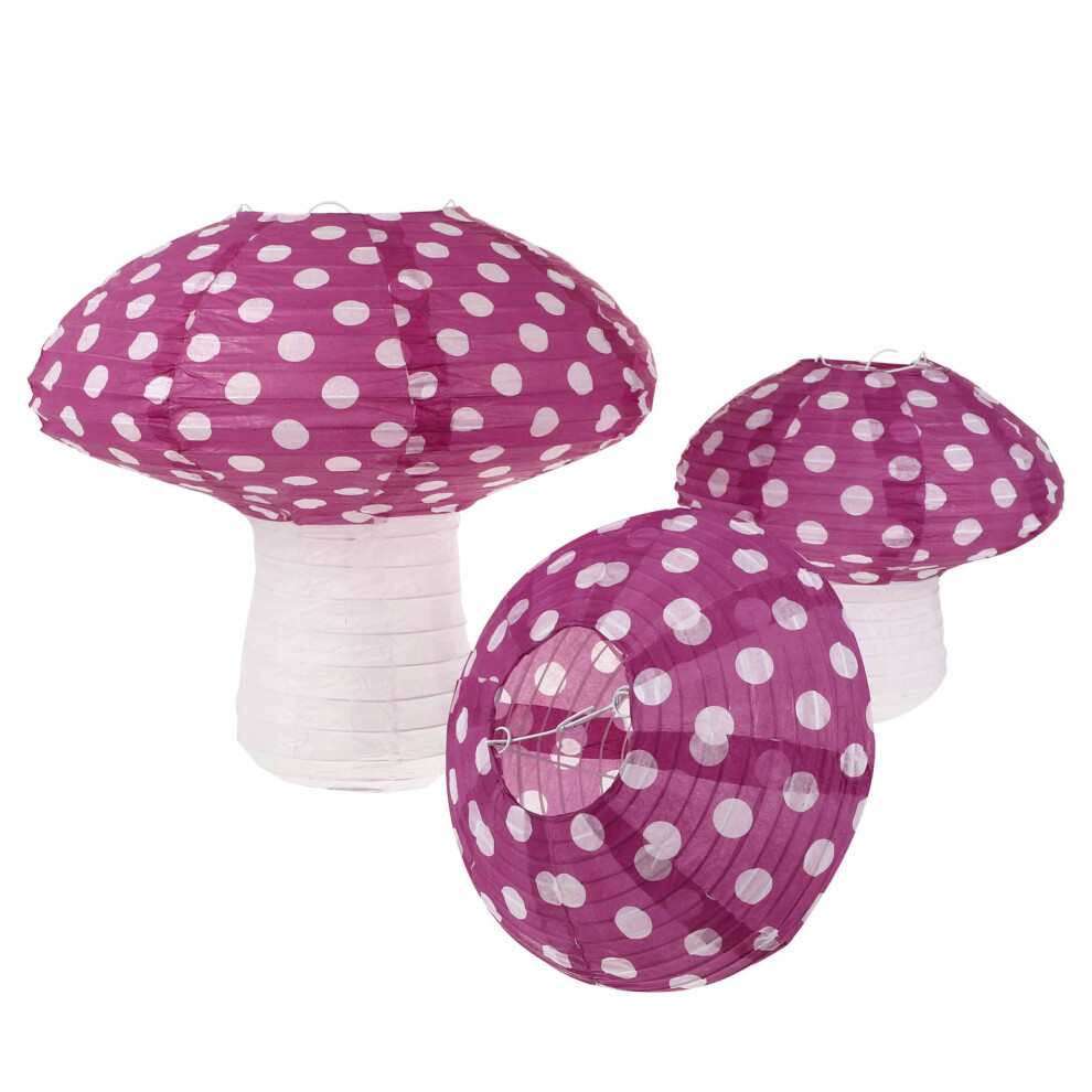 3Pcs Mushroom Shaped Paper Lanterns For Party Decorations-image-OPC-PKW9FQF-NEW
