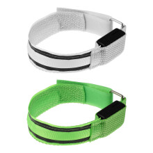 2Pcs Adjustable LED Nylon Wristband Luminous Armband for Night Walking