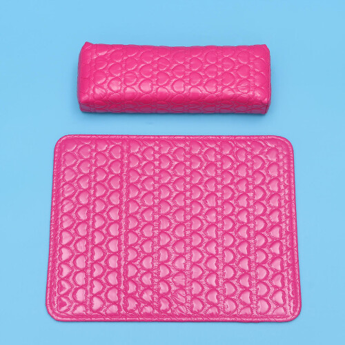 Square Nail Salon Cushions With Heart Pattern Pu Hand Pillow 2