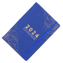 Blauwe Planner Book Academische Organizer Met PU Lederen Omslag