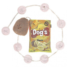 (Yellow) Fun Crinkly Squeaky Nosework Dog Toys Plush Chips Toys With Funny Expressions For Natural Foraging Skills 2025