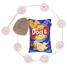 (Blue) Fun Crinkly Squeaky Nosework Dog Toys Plush Chips Toys With Funny Expressions For Natural Foraging Skills 2025