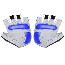 One Pair Blue XL Breathable Skid Resistant Half Finger Cycling Gloves