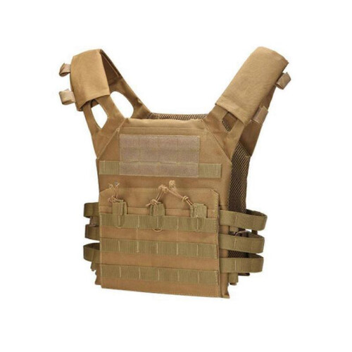 (Khaki) Tactical Vest Lightweight Amphibious Training Multifunctional Back Vest