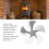 Aluminum Alloy Stove Fan Blade Replacement Silver 5-Blade Circulator 3