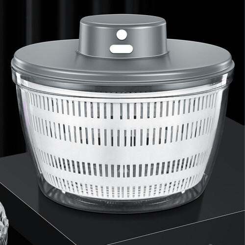 Gray Vegetable Washing Machine with Power Spin & Rapid Drying Function