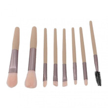 Soft Bristles Makeup Brush Set with Ergonomic Handle, 8pcs Portable Cosmetic Brushes for Powder & Eyeshadow