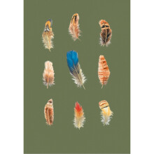 Hand-Finished Greeting Card Embellished Foiled Feathers Blank For Any Occasion