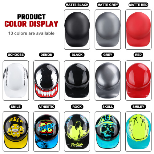 Helmaccessoires Open Face Zomer Retro Motorfiets, M, Smile 2