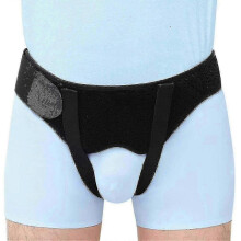 (XL, Black) Groin support belt with removable pads for hernia relief