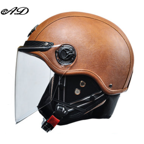 Helmaccessoires Retro Motorhelmen met Harley,bruin 2