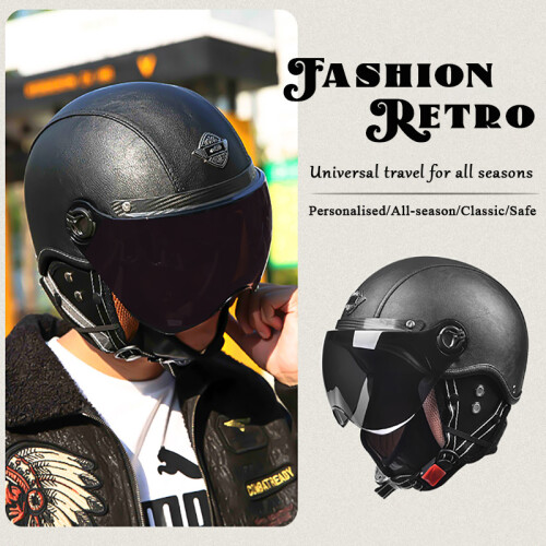 Helmaccessoires Retro Motorhelmen met Harley,bruin 2 2