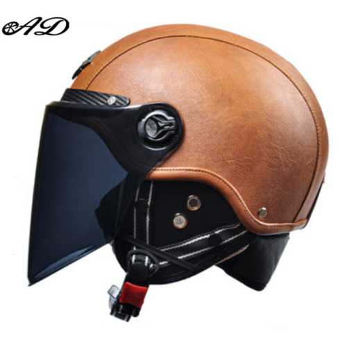 Helmaccessoires Retro Motorhelmen met Harley,bruin 4