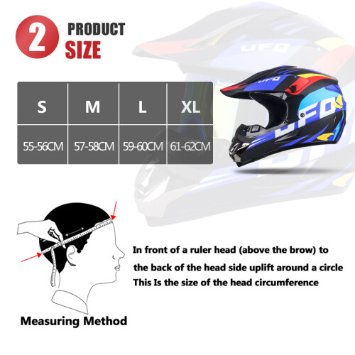 Helmaccessoires Beschermende helm Motocross Motorfiets,S,2 2