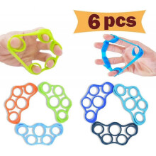Hand Grip Strengthener, Finger Exerciser, Grip Strength Trainer (6 PCS),New Material,Forearm Grip Workout, Finger Stretcher, Relieve Wrist Pain, Carpa