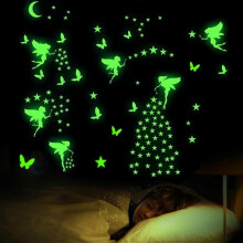 Glow in the Dark Stars Ceiling, 6 Sheets Luminous Wall Stickers Fluorescent Star Pattern Self Adhesive Glow in the Dark Stickers for Kids Room Wall Ce