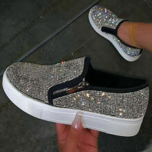 (40, female) Women Glitter Sneakers Shoes 2025