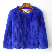 (XL, Sapphire) Women's Winter Faux Fur Coat, Loose Fit Round Neck Casual Jacket for Daily Wear
