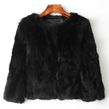 (M, Black) Women's Winter Faux Fur Coat, Loose Fit Round Neck Casual Jacket for Daily Wear