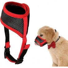 Dog Mouth Breathable, Dog Mouth Soft Mesh Mask (Red, M) - Adjustable Breathable Dog Mouth, Dog Mask, Anti Bite and Anti Barking Mouth Mask, Allowing f
