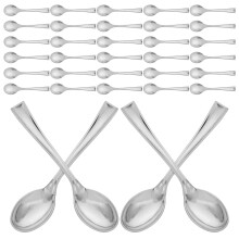 50 Unidades Mini Plateada Desechable Para Postres