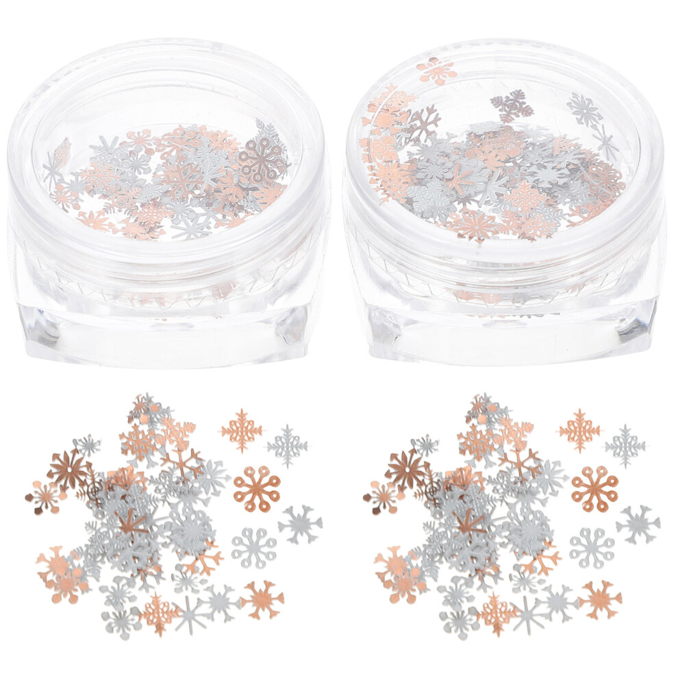 Aboofan 2 Boxes Nail Glitter Sequins Snowflake Chunky Christmas Nail Art