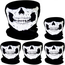 5 Pieces Skull Mask Skull Face Mask Cycling Motorcycle Half Face Skeleton Mask Outdoor Sport Hat Halloween