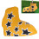 L-förmige PU-Leder-Sternstickerei, halbrund, 6