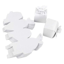 (White) Set of 100 Butterfly Small Gift Party Favors Boxes Delicate Butterfly Candy Boxes for Party Treats and Gifts White