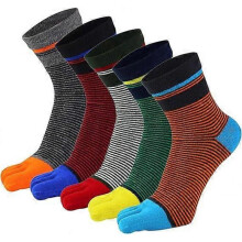 5 Pairs Men's Socks with Toes, Separate Toe Socks, Men's Cotton Sports and Business Socks, EU 39-44
