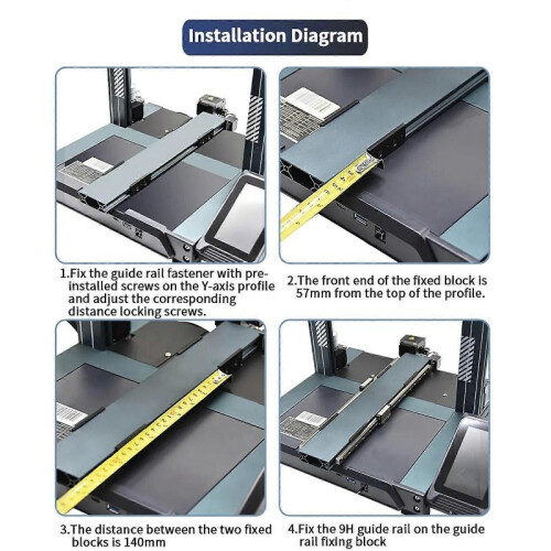 (A) Double Y Axes Linear Rails Guide Upgraded Kit with Fixing Plate Bracket MGN9H Linear Rails For Neptune3/3Pro 3D Printer 1