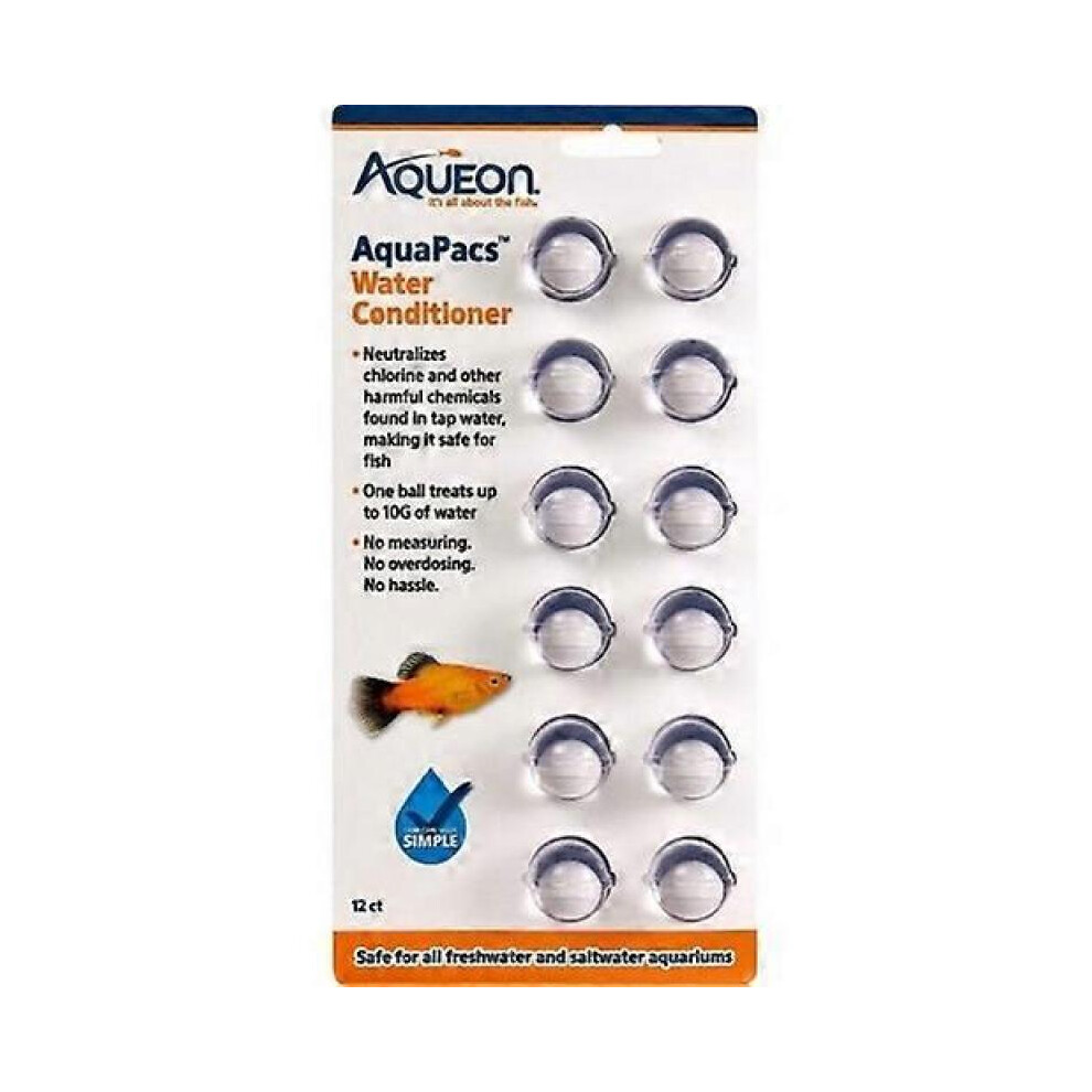 Aqueon AquaPacs Water Conditioner, 12 Count / 10 Gallons