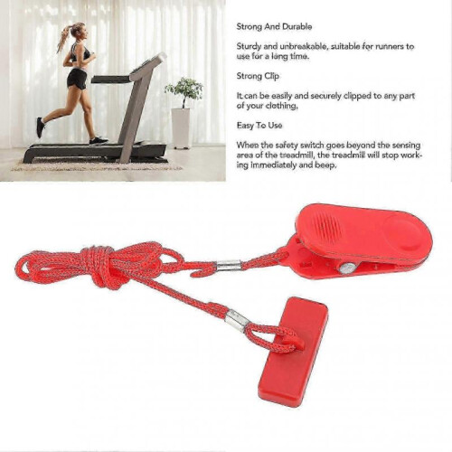 2PCS Universal Treadmill Magnetic Safety Lock, Emergency Stop Switch with Start Key & Wire Clip 2