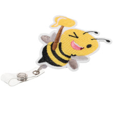 Bienenmuster Abzeichenhalter Tragbarer Kartenverschluss Niedlicher Halter