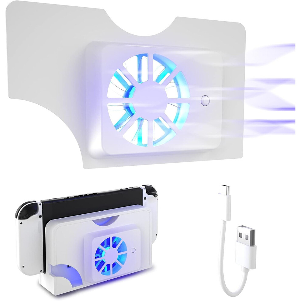 Efficient Heat Dissipation Dock With Cooling Fan For Switch Oled Led Blue/Light 7891351843759