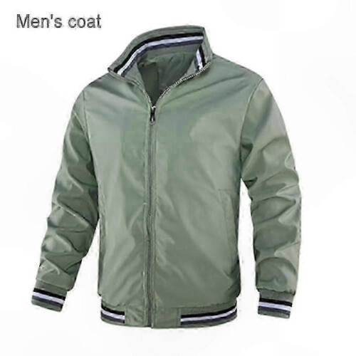 (M,Dark Blue)Men's Lightweight Bomber Jacket Windbreaker Active Coat with Full Zip and Standing Collar for Spring Fall - DSW 1