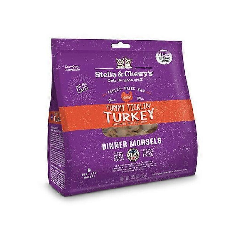 Stella & Chewy's Freeze Dried Raw Tummy Ticklin Turkey Dinner Morsels Cat Food, 3.5 Oz