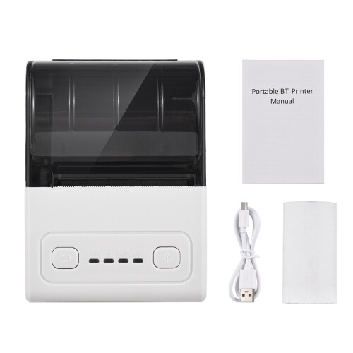 Bisofice Mini Thermal Printer 2 Inch Wireless USB Receipt Printer with 1500mAh Battery 2