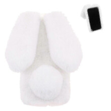 (C2) Case For Motorola Moto G22 Cute Fluffy Bunny Furry Rabbit Fur Plush Cover Ball Protective Cute Toy Girls Compatible With Motorola Moto G22 Case