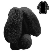 (C1) Case For Motorola Moto G22 Cute Fluffy Bunny Furry Rabbit Fur Plush Cover Ball Protective Cute Toy Girls Compatible With Motorola Moto G22 Case