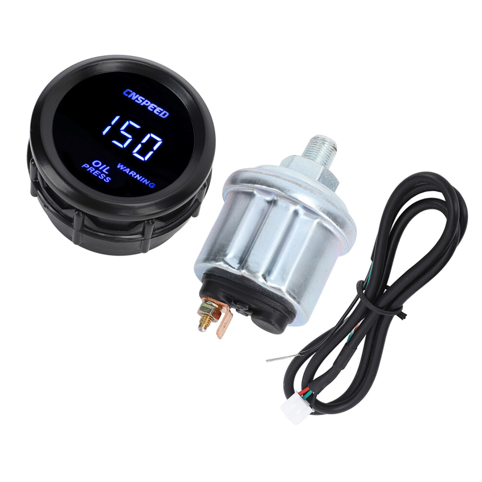 Digital Oil Pressure Gauge 52Mm 0-150Psi Backlight 12V Universal Blue 8781351847569
