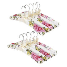 (10pcs) 10pcs/5pcs Padded Hanger For Women - Satin Fabric With Thick Padding
