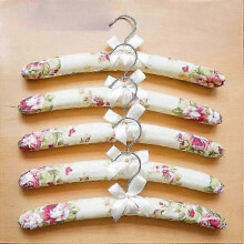 (5pcs) 10pcs/5pcs Padded Hanger For Women - Satin Fabric With Thick Padding