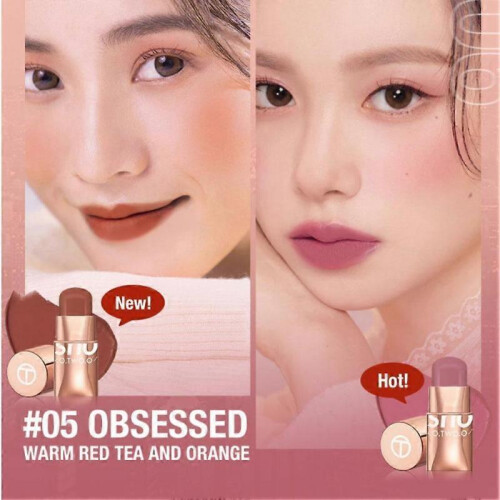(A) Ladies Lightweight Cosmetics Blush Skin Pocket Blush Stick 1
