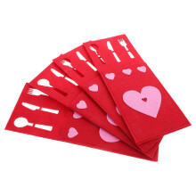 8 Herzförmige Bestecktaschen Für Gabeln Valentinstag & Hochzeit