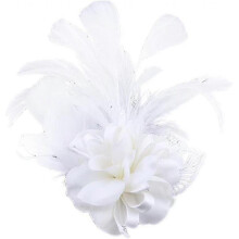 (White)Fast shopping Feather Flower Brooch Pins Vintage Elegant Brooch Lapel Pin Jewelry Corsage for Hat Bag Dress Suit Gifts for Women